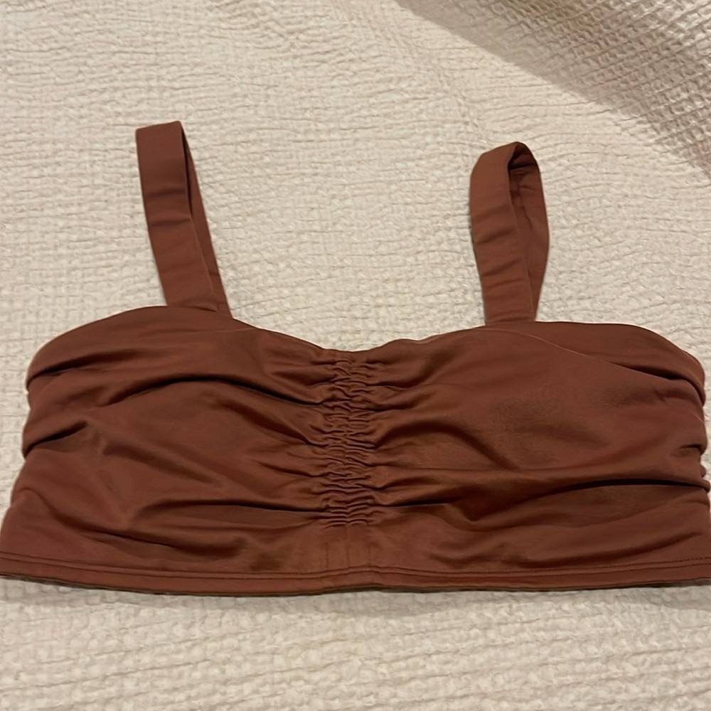 ALO Yoga ruched sweetheart top